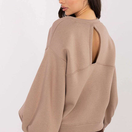 Women’s Cotton Elastane Sweatshirt – Puffy Sleeves & Modern Details