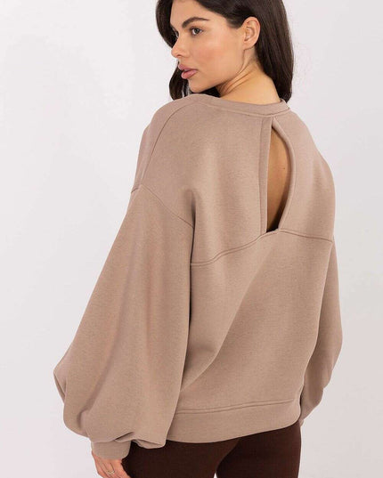 Women’s Cotton Elastane Sweatshirt – Puffy Sleeves & Modern Details