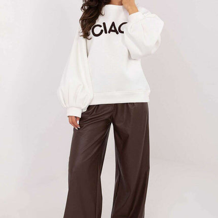 Women’s Cotton Elastane Sweatshirt – Puffy Sleeves & Modern Details