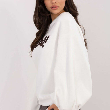 Women’s Cotton Elastane Sweatshirt – Puffy Sleeves & Modern Details