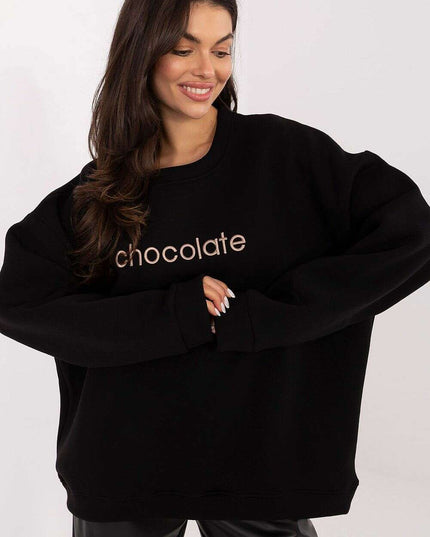 Women’s Cotton Elastane Sweatshirt – Classic Fit & Elegant Embroidery