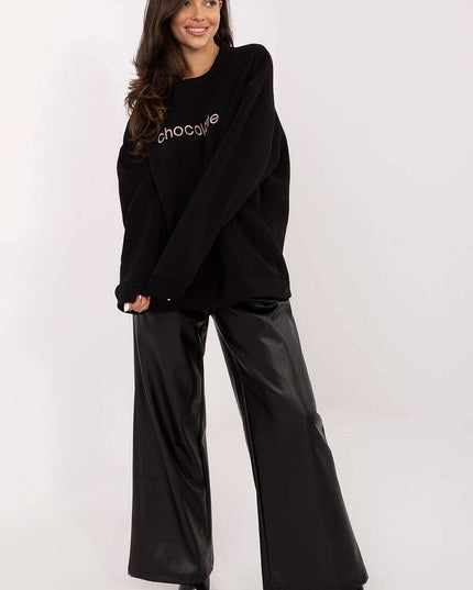 Women’s Cotton Elastane Sweatshirt – Classic Fit & Elegant Embroidery