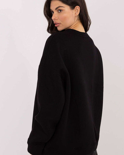 Women’s Cotton Elastane Sweatshirt – Classic Fit & Elegant Embroidery