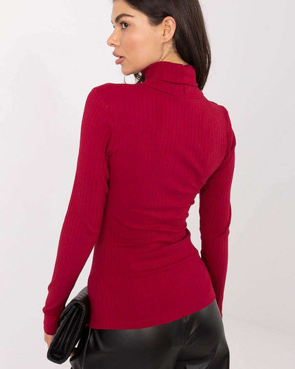 Women’s Ribbed Cotton Turtleneck Sweater – Stretch Comfort Essential