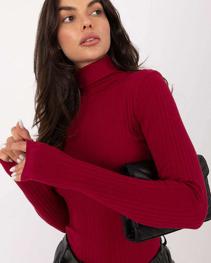 Women’s Ribbed Cotton Turtleneck Sweater – Stretch Comfort Essential
