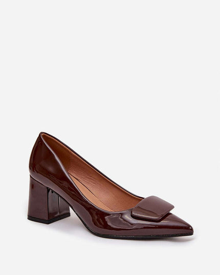 Eco Leather Block Heel Pumps – Pointed Toe, Elegant Comfort