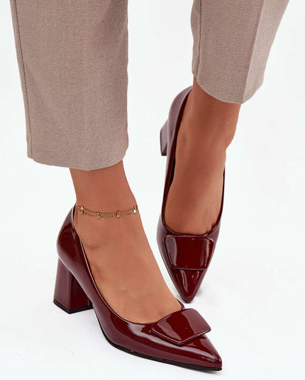 Eco Leather Block Heel Pumps – Pointed Toe, Elegant Comfort