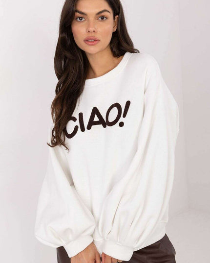 Women’s Cotton Elastane Sweatshirt – Puffy Sleeves & Modern Details