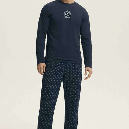 Men's Pyjama Set – Printed Tee & Soft Cotton Long Pants