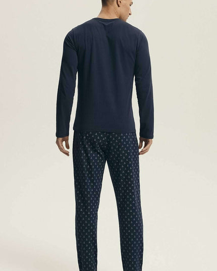 Men's Pyjama Set – Printed Tee & Soft Cotton Long Pants