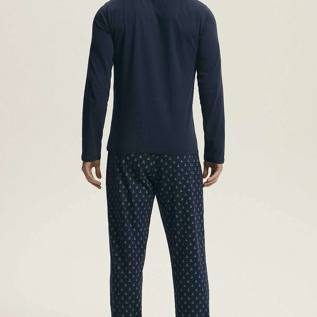 Men's Pyjama Set – Printed Tee & Soft Cotton Long Pants