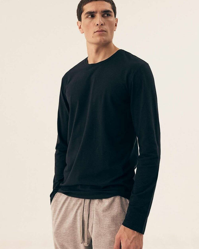 Men's Basic Long Sleeve Undershirt 2-Pack – Soft Cotton Stretch