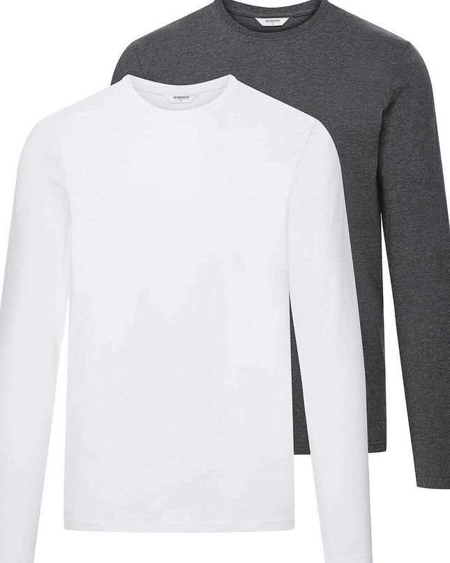 Men's Basic Long Sleeve Undershirt 2-Pack – Cotton Stretch Comfort