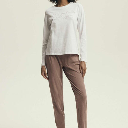 Women's 100% Cotton Pajama Set – Printed 3/4 Pants & Top