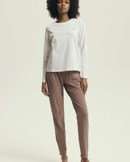 Women's 100% Cotton Pajama Set – Printed 3/4 Pants & Top