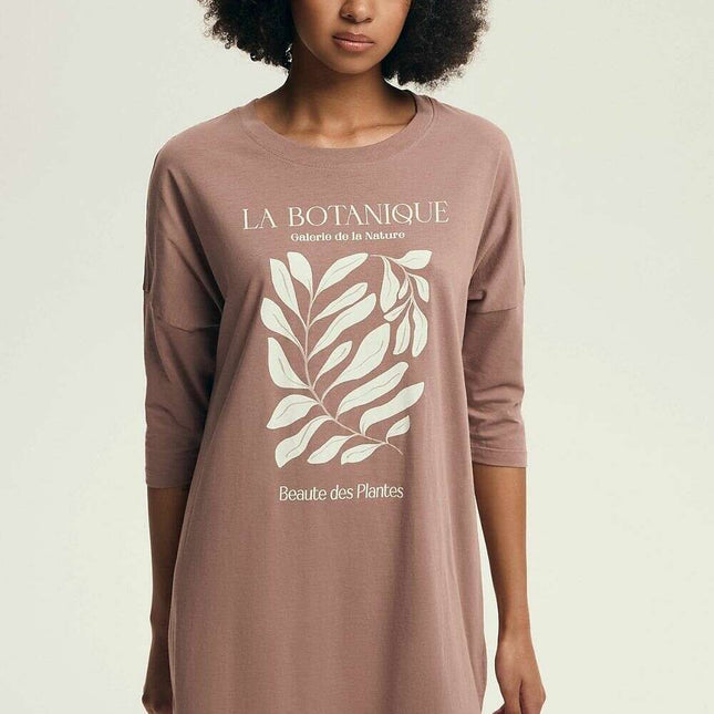 Women's 100% Cotton Nightshirt – Loose Fit, Breathable & Stylish