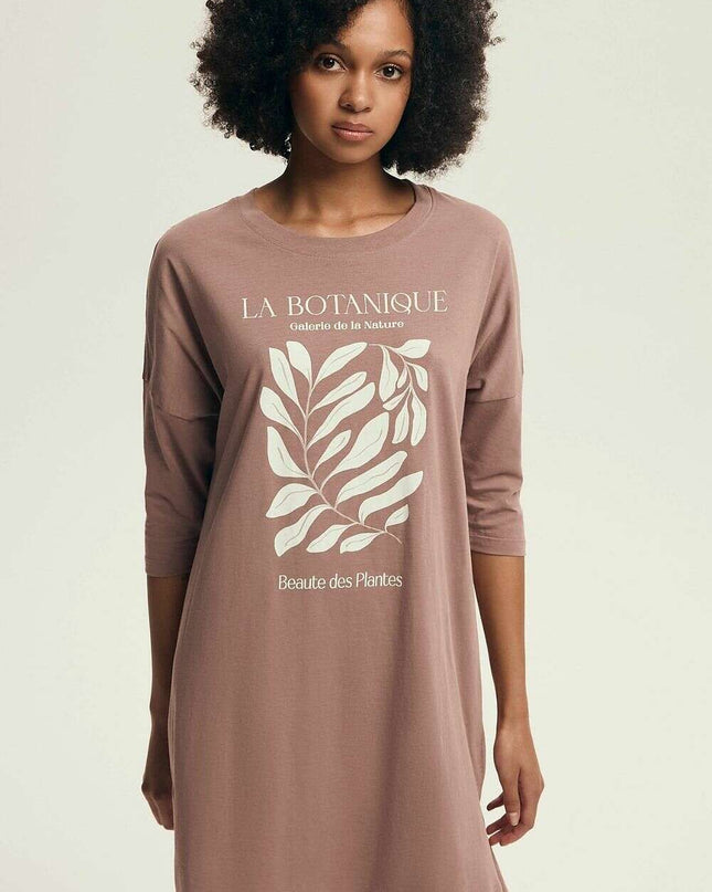 Women's 100% Cotton Nightshirt – Loose Fit, Breathable & Stylish