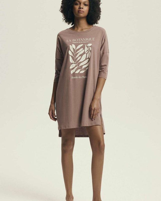 Women's 100% Cotton Nightshirt – Loose Fit, Breathable & Stylish