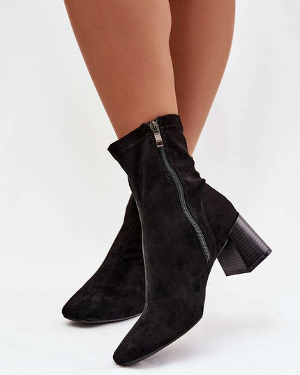 Women's Eco Suede Ankle Boots – Side Zipper & Modern Stitching