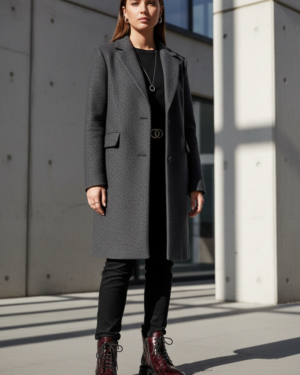 Women's Patent Leather Ankle Boots – Block Heel, Zipper, Warm Lining