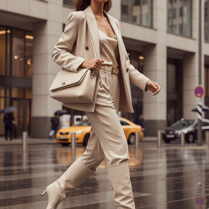 Women's Stiletto Heel Boots – Eco Leather, Pointed Toe, Insulated