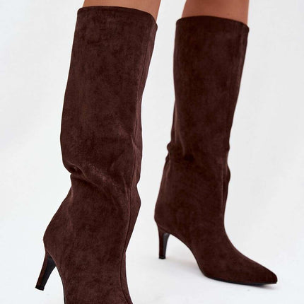 Women's Stiletto Heel Boots – Eco Leather, Pointed Toe, Insulated