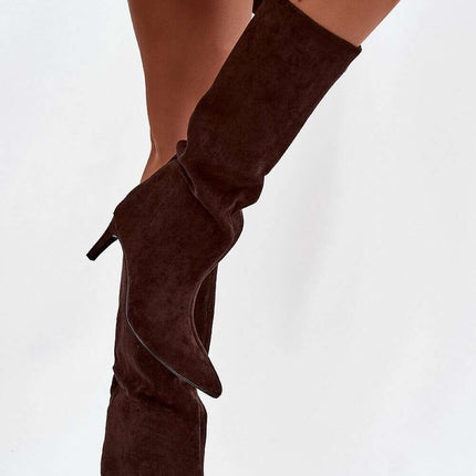 Women's Stiletto Heel Boots – Eco Leather, Pointed Toe, Insulated