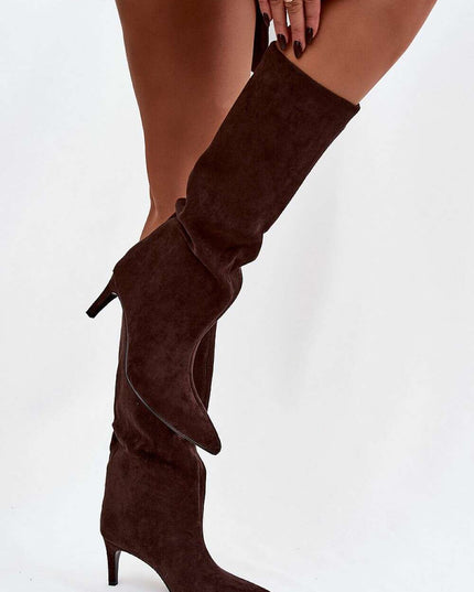 Women's Stiletto Heel Boots – Eco Leather, Pointed Toe, Insulated