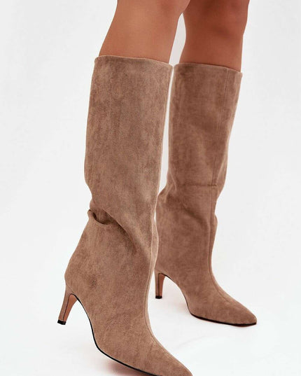 Women's Stiletto Heel Boots – Eco Leather, Pointed Toe, Insulated