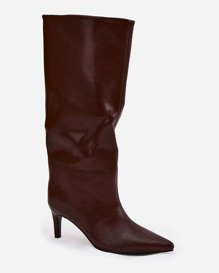 Women's Stiletto Heel Boots – Eco Leather, Pointed Toe, Insulated