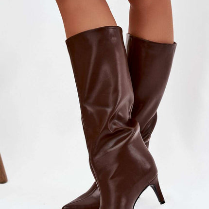 Women's Stiletto Heel Boots – Eco Leather, Pointed Toe, Insulated