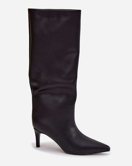 Women's Stiletto Heel Boots – Eco Leather, Pointed Toe, Insulated