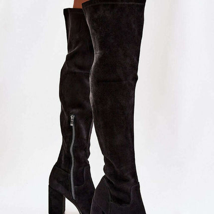 Women's Knee-High Heel Boots – High Column Heel, Sleek & Stylish