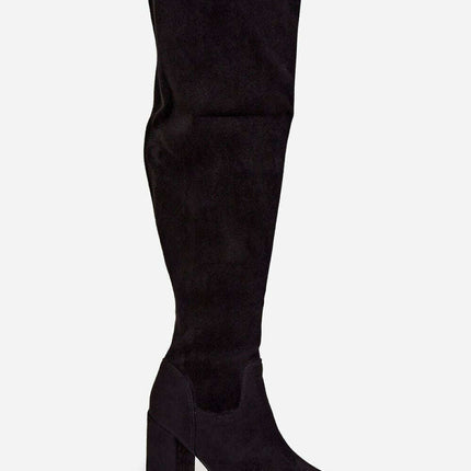 Women's Knee-High Heel Boots – High Column Heel, Sleek & Stylish