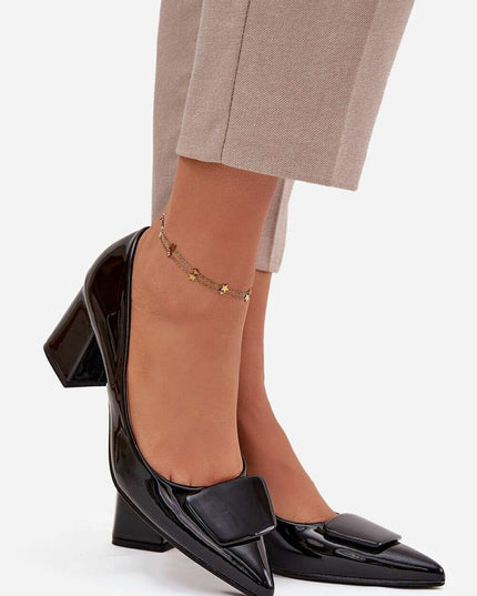 Eco Leather Block Heel Pumps – Pointed Toe, Elegant Comfort