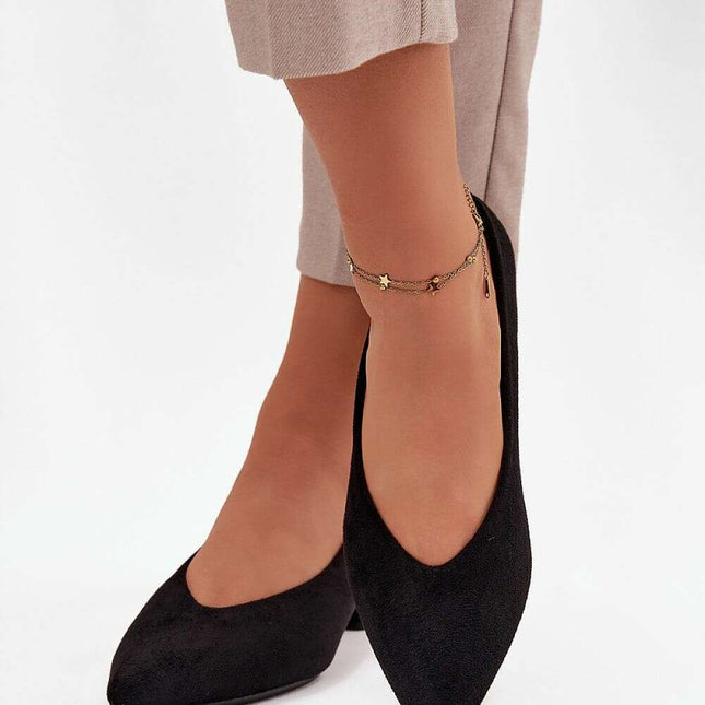 Eco Suede Block Heel Pumps for Women – Low 3.5cm, Pointed Toe Comfort