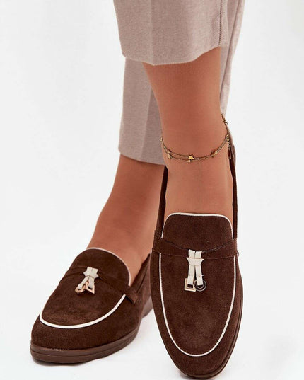 Eco Suede Women’s Moccasin Loafers – Decorative Front, All-Day Comfort