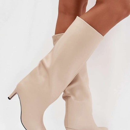 Women's Stiletto Heel Boots – Eco Leather, Pointed Toe, Insulated