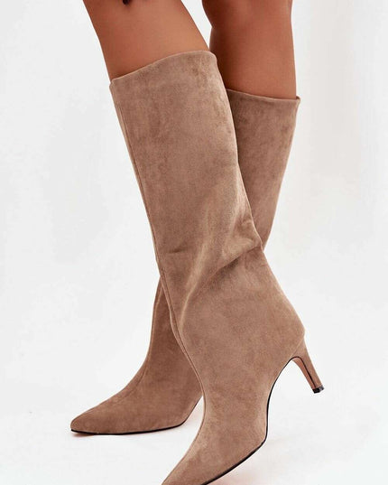 Women's Stiletto Heel Boots – Eco Leather, Pointed Toe, Insulated