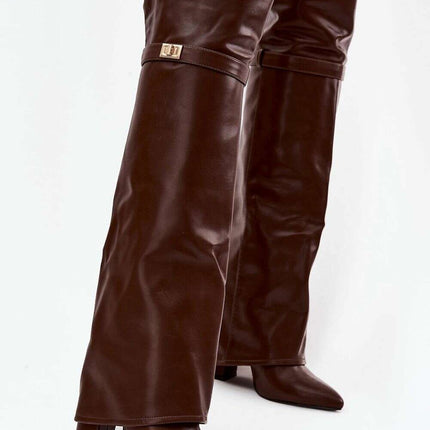 Over-the-Knee Heeled Boots – Rolled Upper & Warm Lining | Très Elite