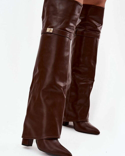 Over-the-Knee Heeled Boots – Rolled Upper & Warm Lining | Très Elite