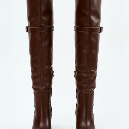 Over-the-Knee Heeled Boots – Rolled Upper & Warm Lining | Très Elite