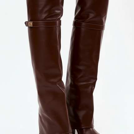 Over-the-Knee Heeled Boots – Rolled Upper & Warm Lining | Très Elite