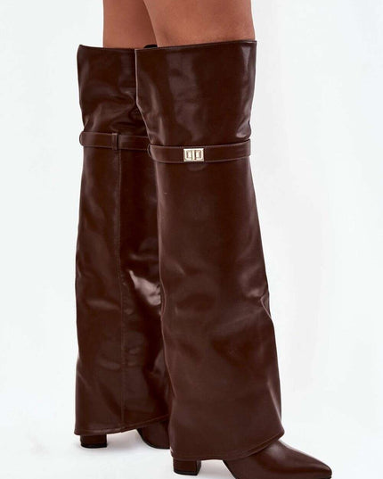 Over-the-Knee Heeled Boots – Rolled Upper & Warm Lining | Très Elite