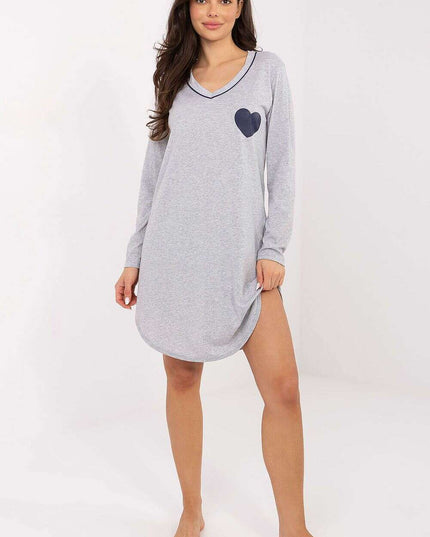 Soft Cotton Nightshirt – Sweetheart Neckline & Heart Print Comfort