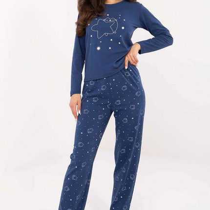 Women’s Star Print Pajama Set – 100% Cotton, Long Sleeve & Pants
