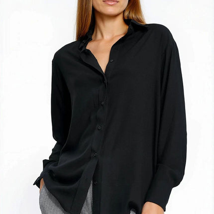 Elegant Cotton Long Sleeve Button Up Shirt By Nife Elite - Très Elite