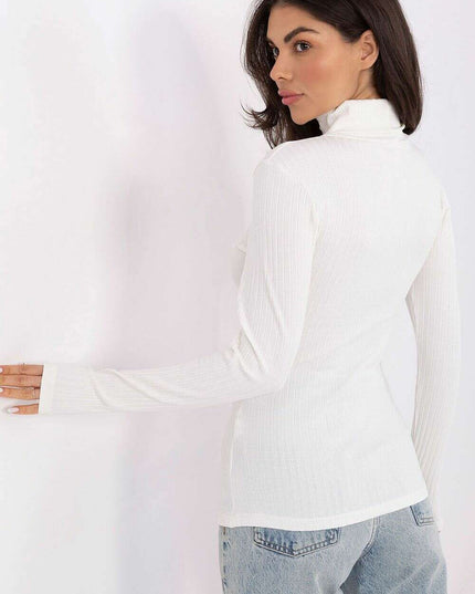 Women’s Ribbed Cotton Turtleneck Sweater – Stretch Comfort Essential