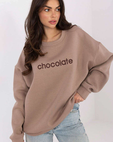 Women’s Cotton Elastane Sweatshirt – Classic Fit & Elegant Embroidery