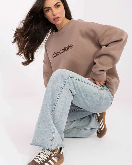 Women’s Cotton Elastane Sweatshirt – Classic Fit & Elegant Embroidery